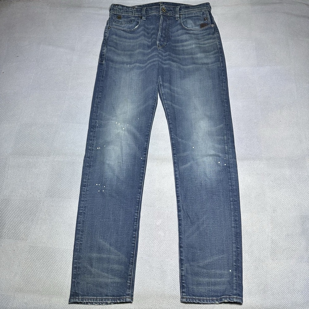 G-Star RAW G-Bleid Jeans 30x34 Slim Straight Grunge Paint Splater Distressed